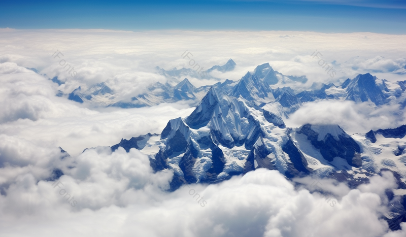 蓝天白云山脉山川穿越云朵的唯美景象景,高清,摄影图,摄影图片,图片大全,摄影图免费下载